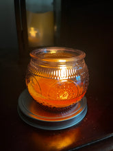 Load image into Gallery viewer, Glass Votive Beeswax Candle (Purple or Gold)
