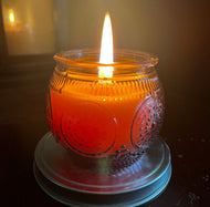 Glass Votive Beeswax Candle (Purple or Gold)