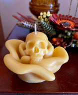Rose & Skull Beeswax Candle