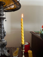 8” Spiral Taper Dripless Beeswax Candle Pair