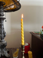Taper Spiral Dripless Beeswax Candle | Pair of 8” Candles