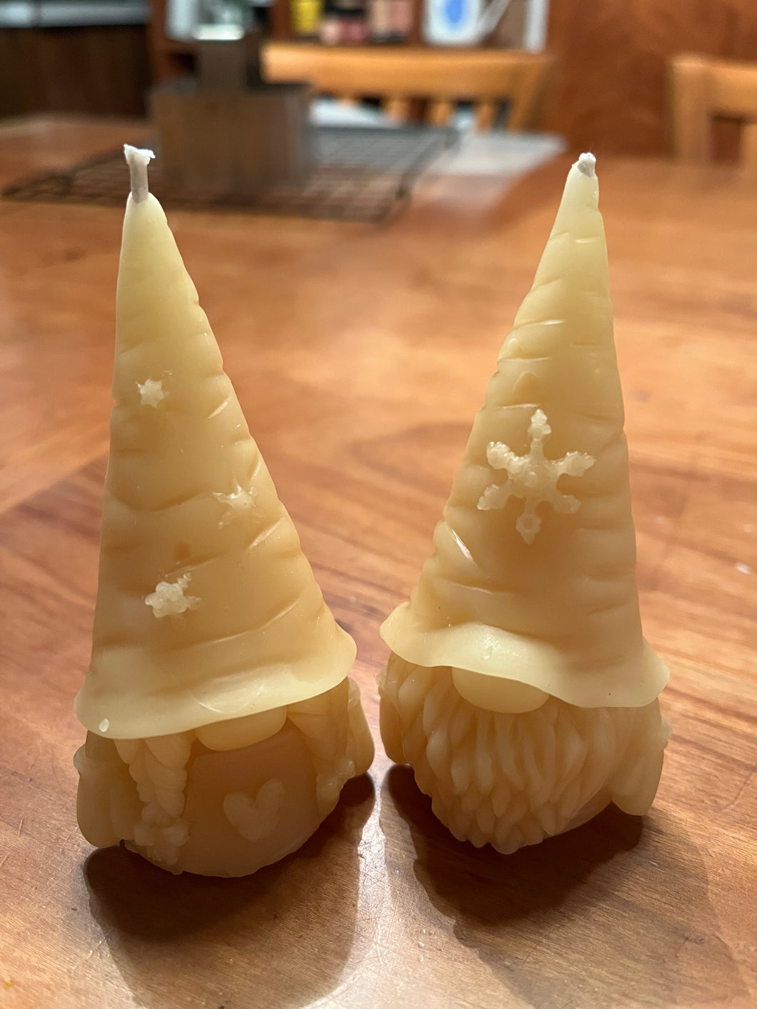 Winter Gnome Beeswax Candles | Pair of Gnomes!