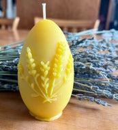Lavender Sprigs Beeswax Egg Candle